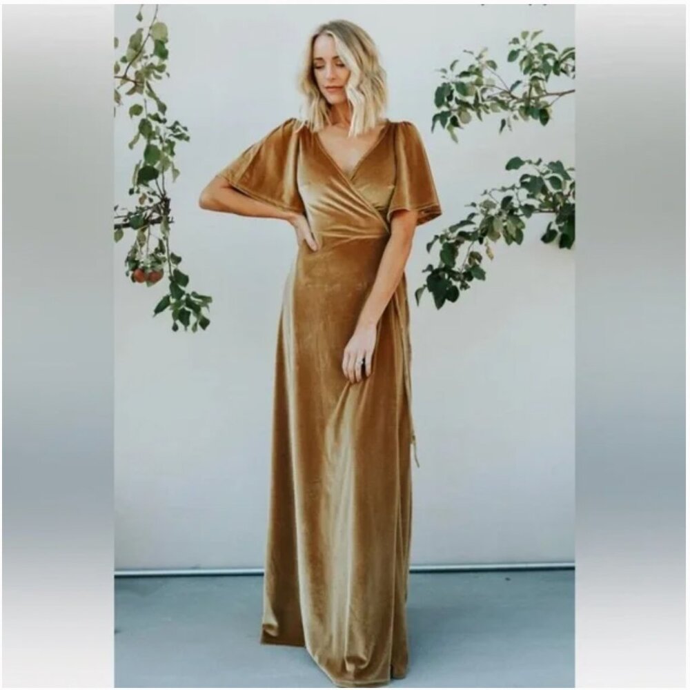 Baltic Born Meghan Velvet Wrap Maxi Dress Size Medium EUC - Picture 1 of 5